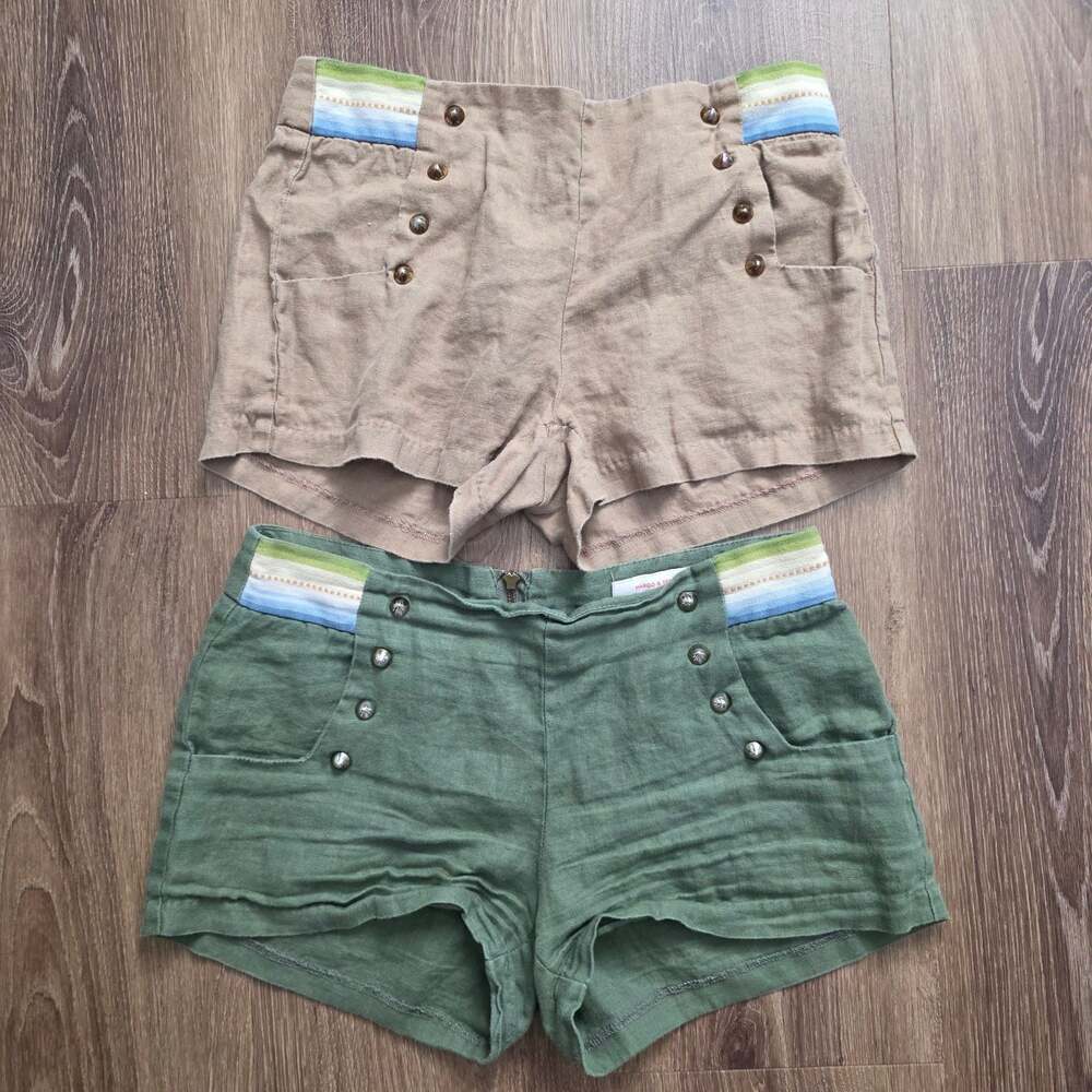 Bundle Margo & Sebastian Boho Linen Sailor Shorts Sz 3 Coquette